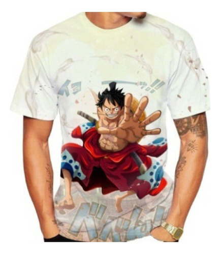 Manga One Piece 3d Impreso Hombre Camiseta Deportiva