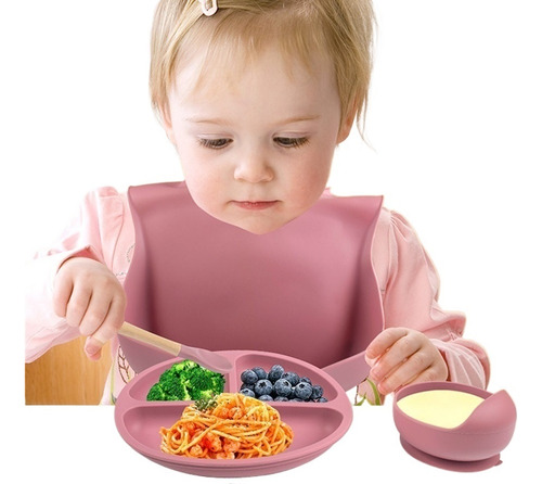 Plato De Silicona Para Niños, Ventosa Self Feeding