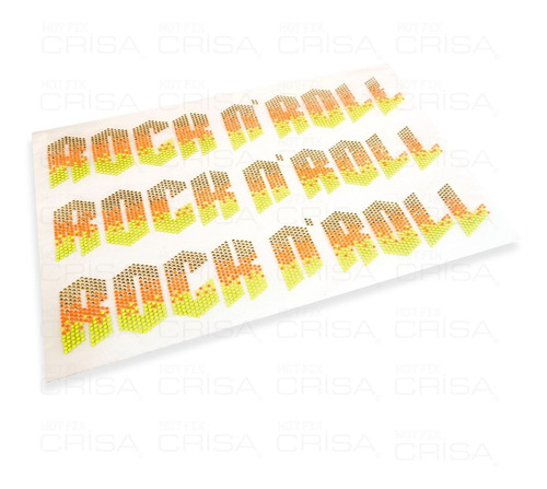 Planchas De Strass Tacha Termoadhesiva Fluo Rock And Roll 3u