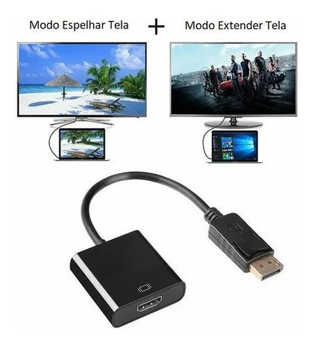 Cabo Adaptador Conversor Display Port Macho Para Hdmi Fêmea