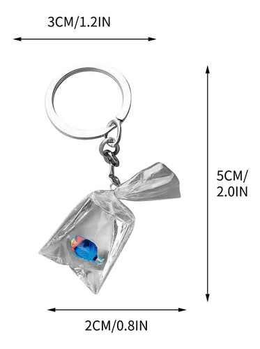 Llavero De Resina Transparente Con Forma De Pez, Bonito Llav