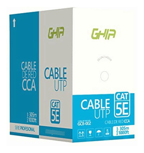 Ghia Bobina De Cable Gcb-002. Cat5e Utp Cca, 305 Metros.