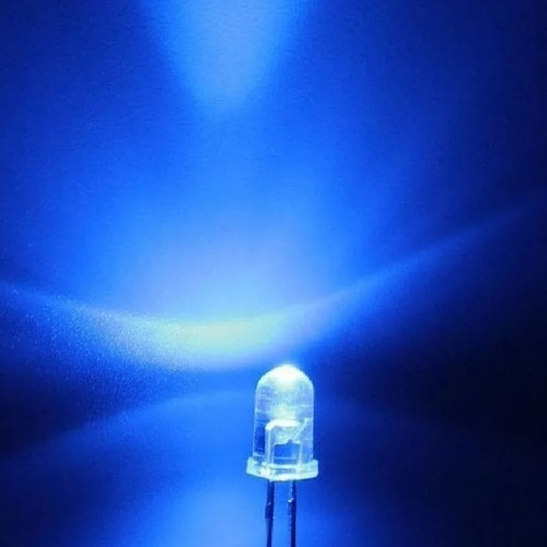 6 X Led 5mm 3 Azul 3 Blanco Alta Luminosidad A 12v Con Cable Azul Y Blanco