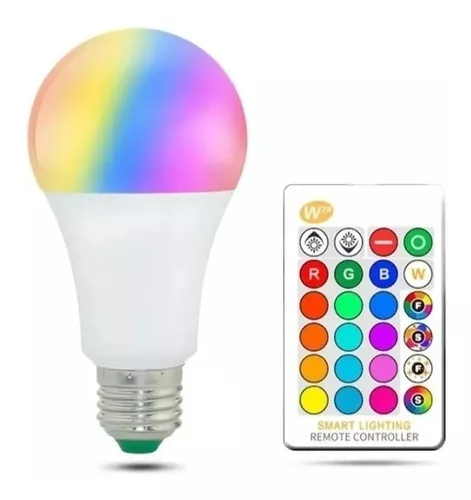 Lampara Foco Led 12w 16 Colores Control Remoto Luz Rgb