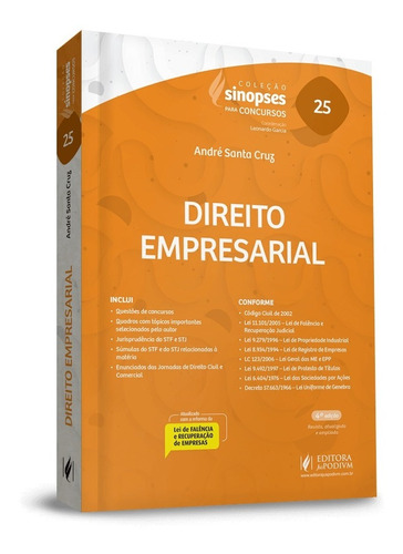 Direito Empresarial Vol.25 Sinopses Para Concursos (2021)