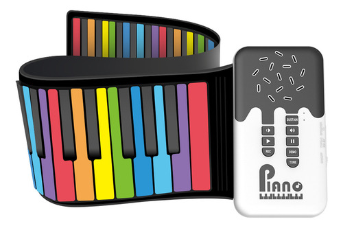 Teclado Digital De 49 Teclas, Piano De Rollo Flexible Con Al