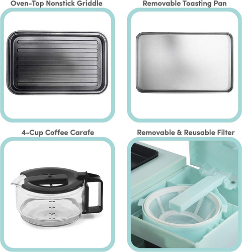 Horno Electrico Con Plancha Y Cafetera 3 En 1