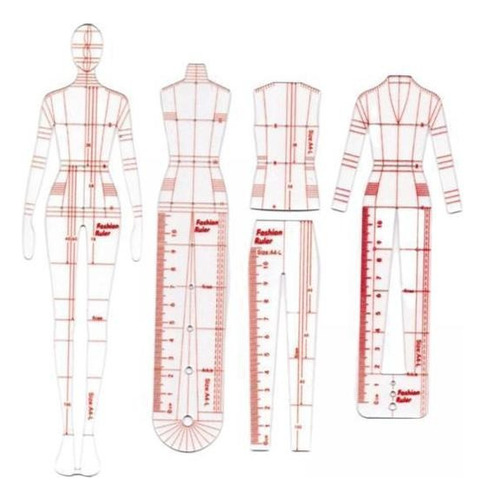 2x 4 Unids Acrílico Curva Francesa Plantilla De Moda Regla