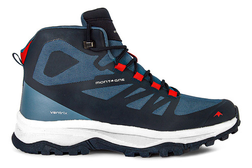 Zapatillas Montagne Bota Ventrix Azul Marino Rojo Hombre