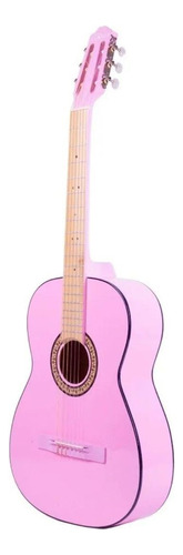 Guitarra clásica infantil La Purepecha Tercerola para diestros rosa brillante