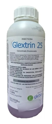 Insecticida Cipermetrina Gleba Glextrin 25 Ciper 1 Lt