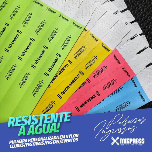 Imagem 1 de 6 de Pulseira Personalizada Nylon Festa Evento Show 600 Unids