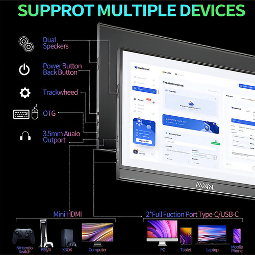 Monitor Portátil Mnn M156f01, 15.6 Full Hd, Para Pc