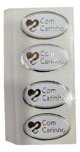 Etiqueta Adesiva Com Carinho C/100 Unidades Doce Confeitaria