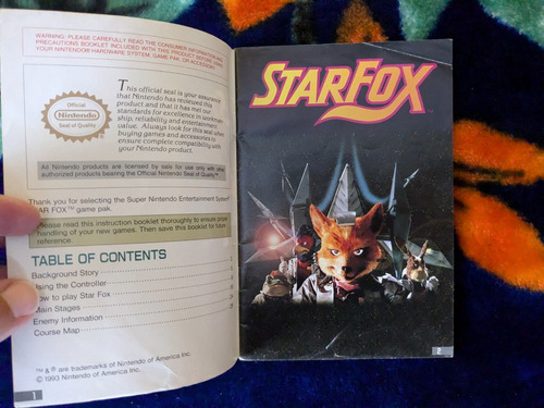 Se Vende Manual Del Juego Star Fox Para Super Nintendo (Usado)