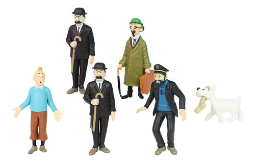 6pcs The Adventures Of Tintin Acción Figura Modelo Juguete A