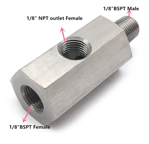 2 Sensor De Presión De Aceite De 1/8 Te Adaptador Tee