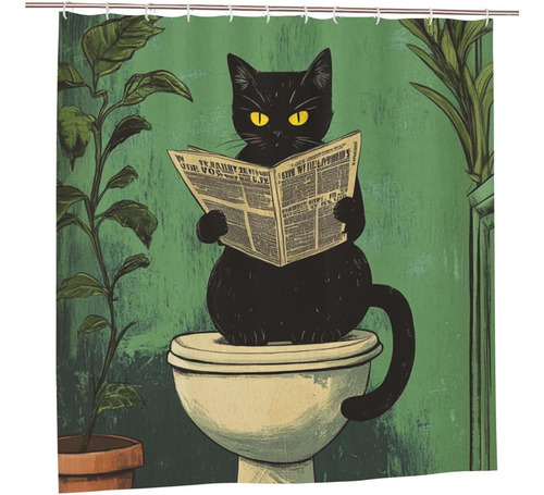 Cortina De Ducha De Gato Jakayla, Cortinas De Tela Para Baño