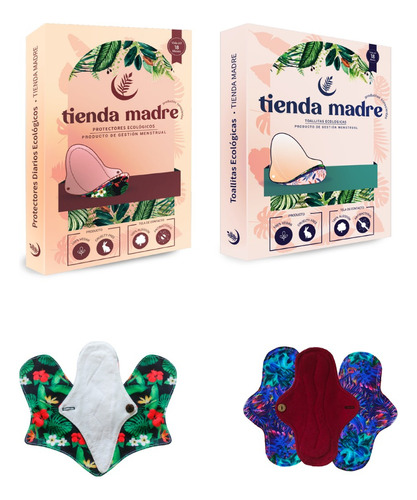 3 Toallitas Ecologicas + 3 Protectores Diarios Tienda Madre