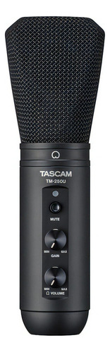 Micrófono de condensador Tascam TM-250u USB-c, color negro