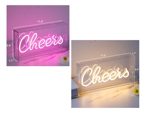 Letrero Led Usb De Cheers Neon Sign, Lámpara De Escritorio C