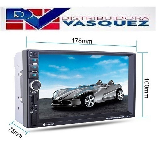 Radio Pantalla Slim 7'' 2 Din Touch Bluetoth Mp5 Usb Fm Auxv