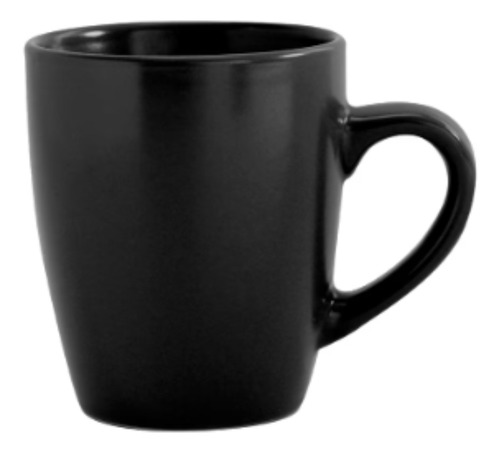 Juego 6 Tazas Ceramica Cafetera Crown 350ml Colores Color Negro Matchnegro