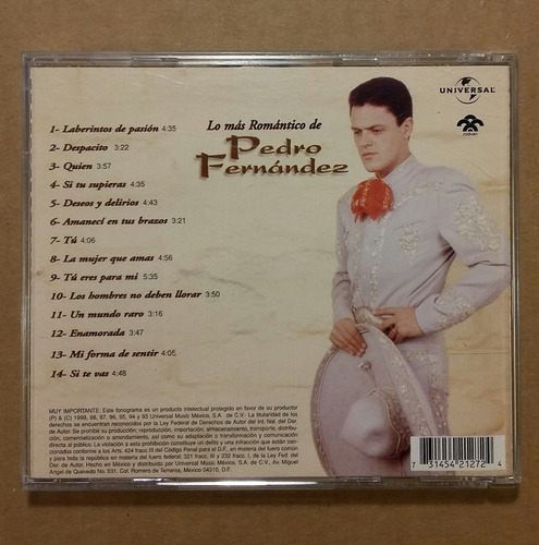 Lote 3 Cd Pedro Fernández Ranchera Mariachi Pop Romántica