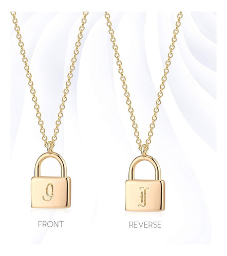 Collar De Bloqueo De Candado Chapado En Oro Letra L