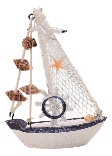 Minimodelo De Barco Con Timón, Artesanía Náutica En La Playa