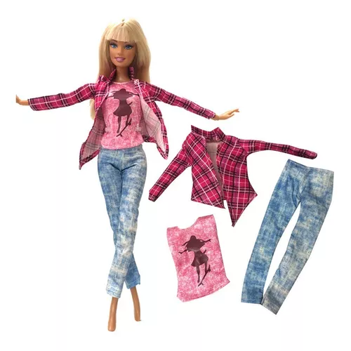 Roupa P/ Boneca Barbie + 2 Sapatos * Roupinha Sapatinhos 33f