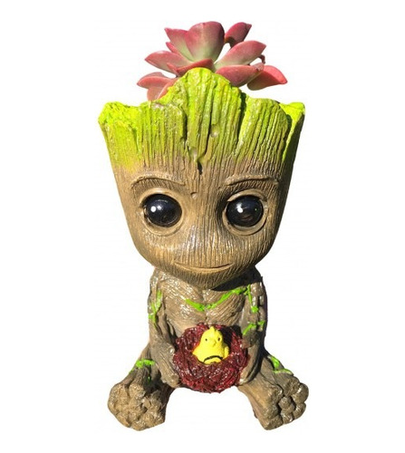 Maceta Baby Groot Con Suculenta