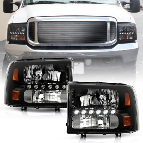 Faro Delantero Led Para Ford Superduty Excursion Color Negro