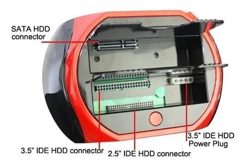 B-Max Leitor Usb Dock Station - Vermelho/Preto