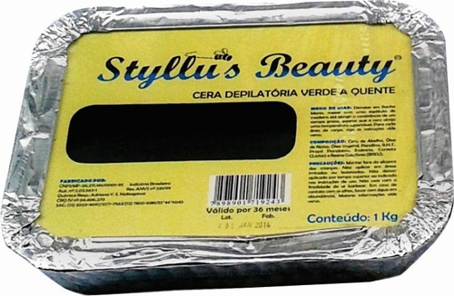 Styllus Beauty Cera Depilatória Verde A Quente 1kg