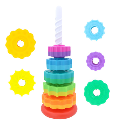 Juguetes Giratorios Apilables Torre Rainbow Juego Montessori