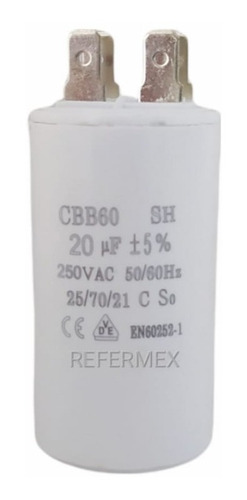 Capacitor Condensador Redondo 20mfd 20uf 250v Sin Cable Bomba