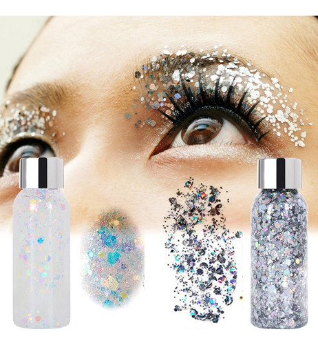 Body Glitter Maquillaje Cabello Cuerpo Brillos Colores 1pz Tono Del Maquillaje 04