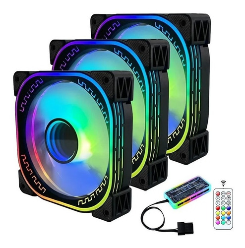 Ventilador De Refrigeración Rgb Para Pc, Paquete De 3 Unidad