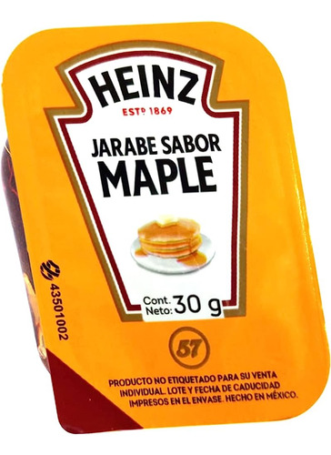 Jarabe De Maple Miel  Heinz 72 Piezas De 30 G