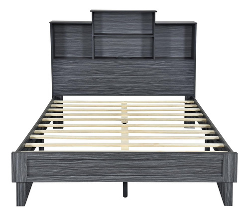 Base De Cama De Plataforma De Tamaño Matrimonial Con Cabecer