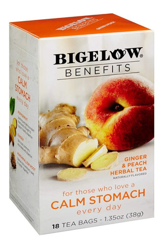 Bigelow Te Benefits Ginger Peach Jengibre Durazno  18 Pack