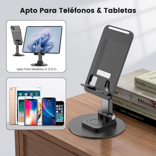 Soporte Para Celular Base Giratoria 360, Soporte Plegable