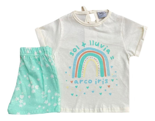 Conjunto Para Bebe Remera Estampada Y Short Arcoiris 23033