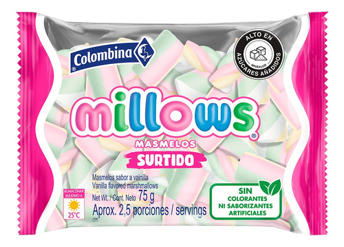 Masmelos Millows Surtdo X 75g - g a $39