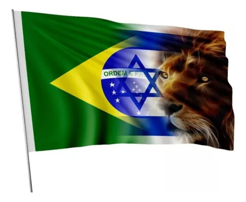 1 Bandeira Leão Da Tribo De Judá, Brasil E Israel 100x70cm
