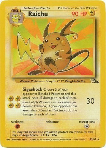 Raichu 29/62 Raro Pokemon Tcg