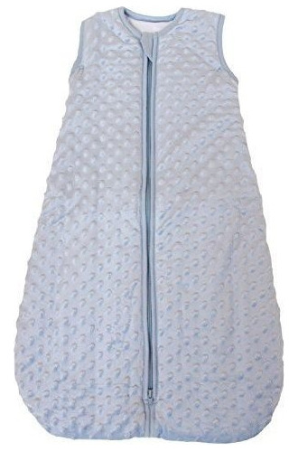 Saco De Dormir Del Bebé Minky Dot Azul, Acolchado Modelo I