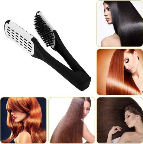 Plancha Para El Cabello Doble Recto Cepillo De Pelo En Forma