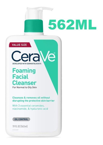 Cerave Gel Espuma Limpiador Facial Cuidado Facial 19 Onzas